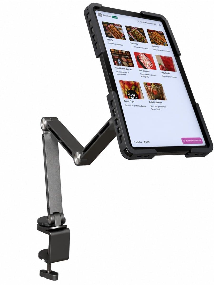 Bras articulé Piki avec pince de fixation sur un comptoir